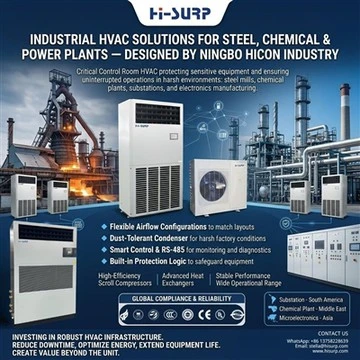 Solusi HVAC Industri Untuk Pembangkit Baja, Kimia & Listrik — Dirancang Oleh Ningbo Hicon Industry